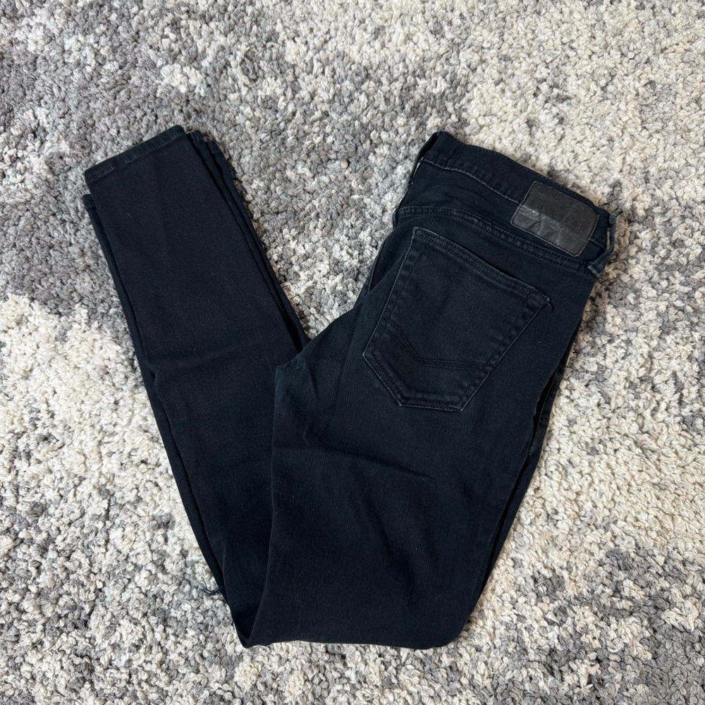 Bullhead Denim Co, Men’s Black Distressed Skinniest Fit Denim Jeans, W32xL32